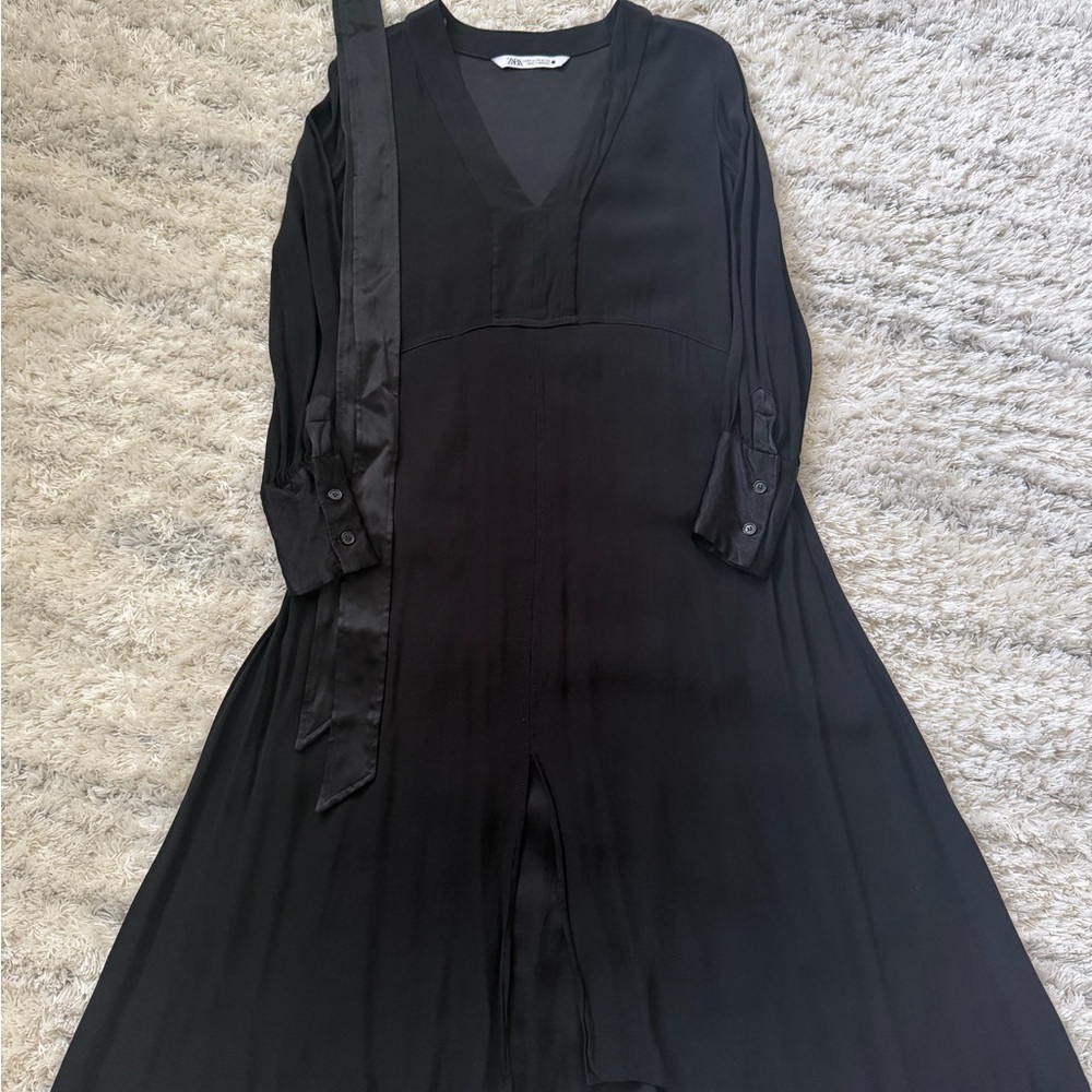 Zara Black Long Sleeve Dress